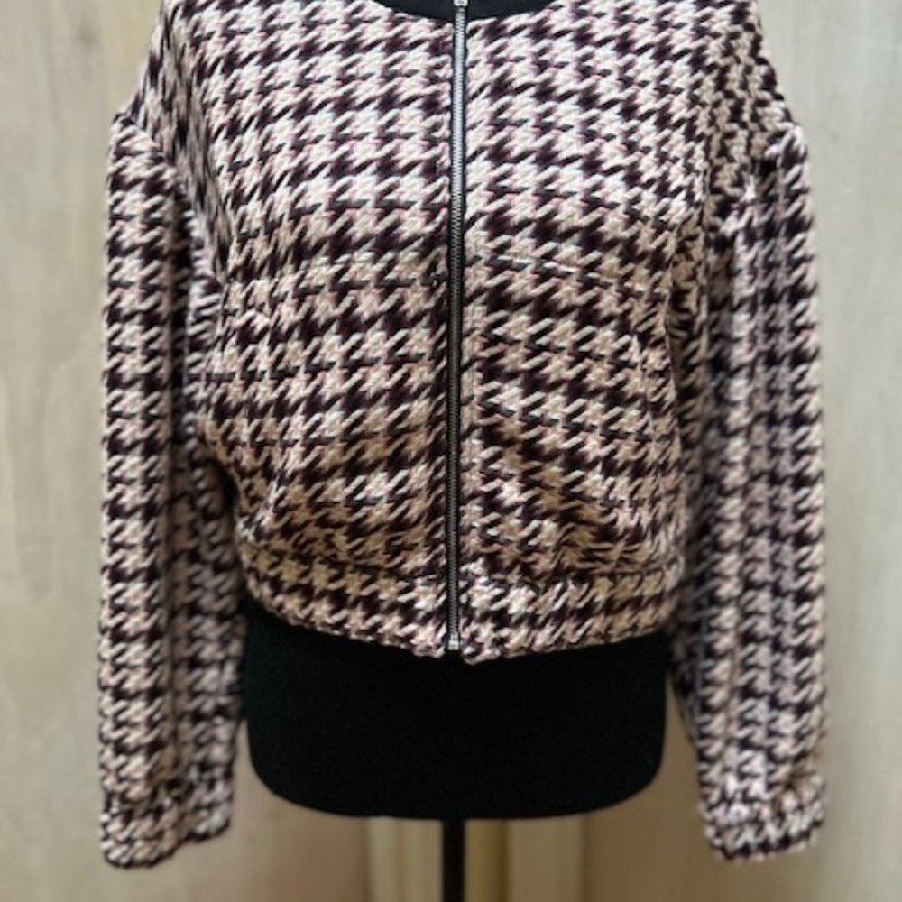 Bcbgeneration Houndstooth Boucle Jacket Size Xs - image 2